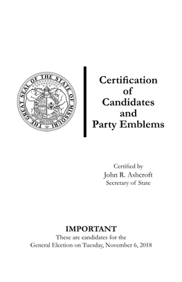 Certification of Candidates and Party Emblems