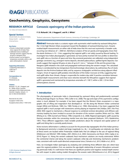 Cenozoic Epeirogeny of the Indian Peninsula 10.1002/2016GC006545 F