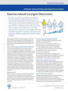 Exercise-Induced Laryngeal Obstruction