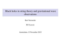 Black Holes in String Theory and Gravitational Wave Observations