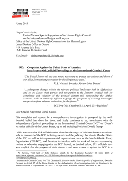 5 June 2019 Diego García-Sayán, United Nations Special Rapporteur of the Human Rights Council on the Independence of Judges A