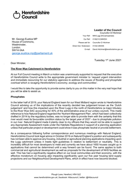 Letter to Defra