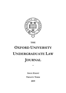 Oxford University Undergraduate Law Journal ~