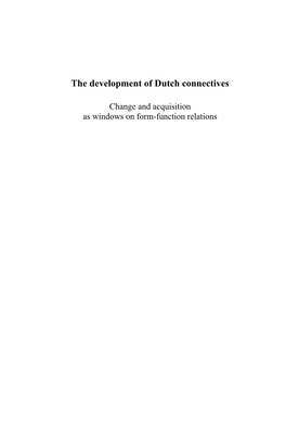 The Development of Dutch Connectives