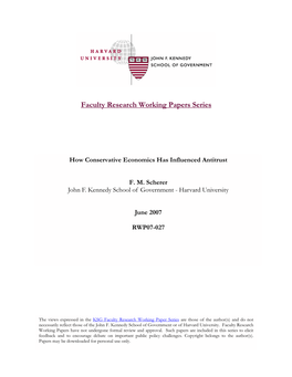 Faculty Research Working Papers Series