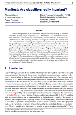 Manitest: Are Classifiers Really Invariant? 1