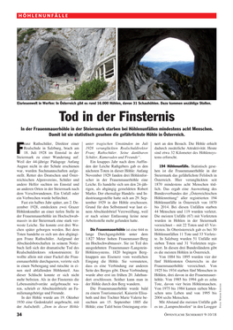 Tod in Der Finsternis in Der Frauenmauerhöhle in Der Steiermark Starben Bei Höhlenunfällen Mindestens Acht Menschen