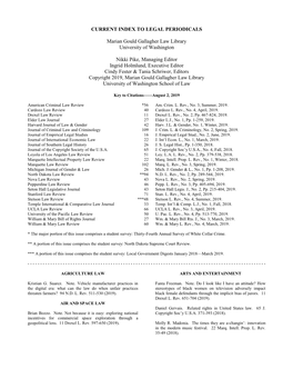 Current Index to Legal Periodicals