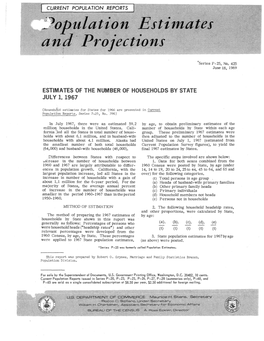 Estimates of the Number of Households by State July 1967