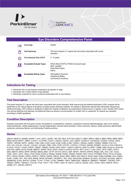 Perkinelmer Genomics to Request the Saliva Swab Collection Kit for Patients That Cannot Provide a Blood Sample As Whole Blood Is the Preferred Sample