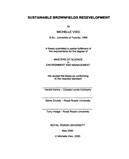 Sustainable Brownfields Redevelopment