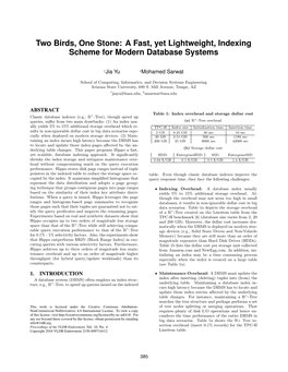 A Fast, Yet Lightweight, Indexing Scheme for Modern Database Systems