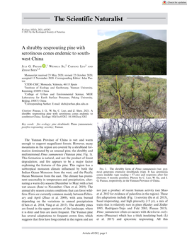 A Shrubby Resprouting Pine with Serotinous Cones Endemic to South- West China