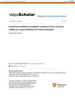 Institutional Liability for Employees' Intentional Torts