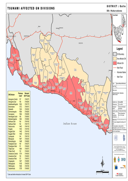 Tsunami Affected GN Divisions-DS Habaraduwa-Galle District