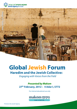 Global Jewish Forum Haredim and the Jewish Collective: Engaging with Voices from the Field