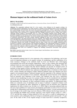 Human Impact on the Sediment Loads of Asian Rivers