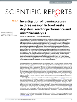 Reactor Performance and Microbial Analysis