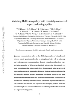 Violating Bell's Inequality with Remotely-Connected
