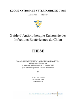 Guide D'antibiothérapie Raisonnée Des Infections Bactériennes Du Chien