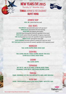 NYE Menu 2015-TENKAI