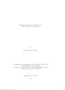 Hydrologic-Land Use Interactions in a Florida River Basin