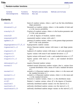 Random-Number Functions