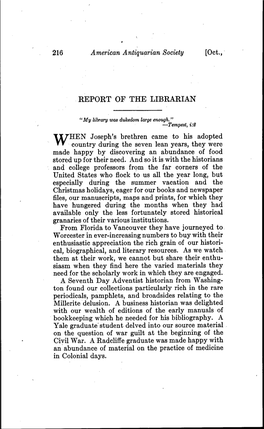 Report of the Librarian
