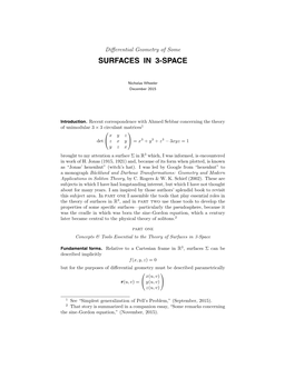 Surfaces in 3-Space