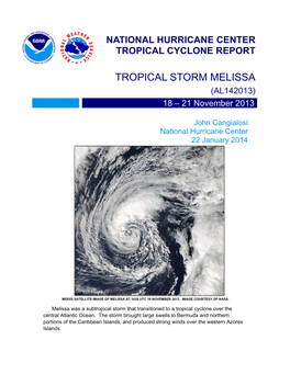 TROPICAL STORM MELISSA (AL142013) 18 – 21 November 2013