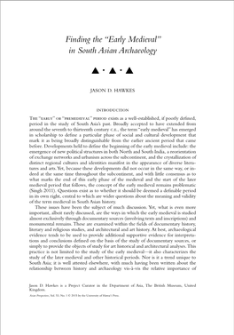 Finding the “Early Medieval” in South Asian Archaeology