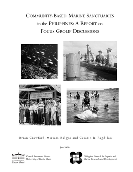 COMMUNITY-BASED MARINE SANCTUARIES in the PHILIPPINES:A REPORT on FOCUS GROUP DISCUSSIONS