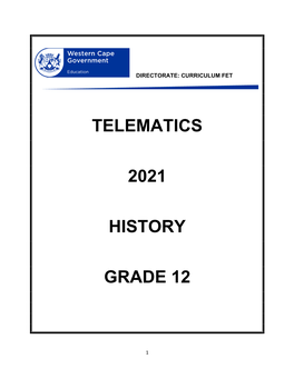 Telematics 2021 History Grade 12