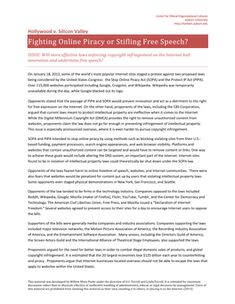 Fighting Online Piracy Or Stifling Free Speech