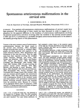 Spontaneous Arteriovenous Malformations in the Cervical Area