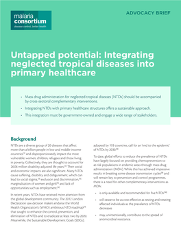 Integrating Neglected Tropical Diseases Into Primary Healthcare