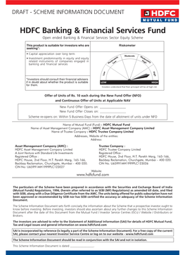 HDFC Banking & Financial Services Fund SID V1.Pmd