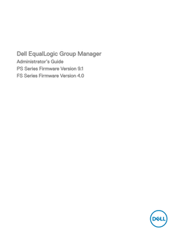 Dell Equallogic Group Manager Administrator's Guide PS Series