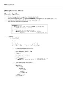 Recurrence Relations