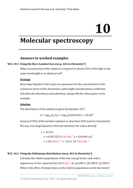 Molecular Spectroscopy