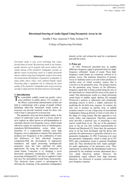 Directional Steering of Audio Signal Using Parametric Array in Air