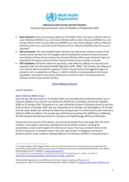 1 Influenza at the Human-Animal Interface Summary and Assessment