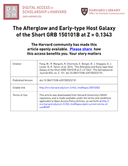 The Afterglow and Early-Type Host Galaxy of the Short GRB 150101B at Z = 0.1343