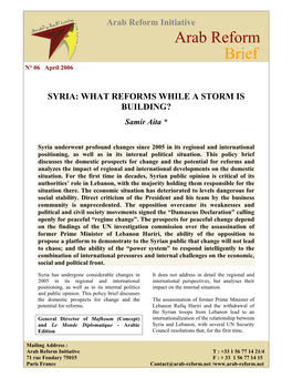 Arab Reform Brief N° 06 April 2006