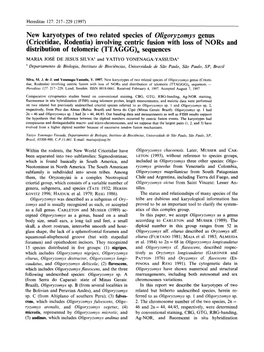 New Karyotypes of Two Related Species of Oligoryzomys Genus (Cricetidae