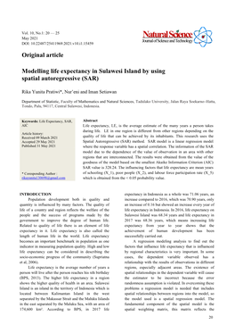 Original Article Modelling Life Expectancy in Sulawesi Island By