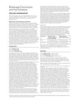 Fidelity Brokerage and Commission Fee Schedule | Trading Information