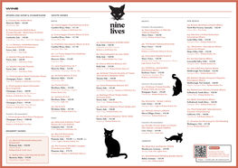 Nine Lives Wine Web Menu