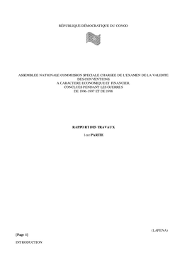 République Démocratique Du Congo Assemblee Nationale