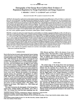 Demography of the George River Caribou Herd: Evidence of Population Regulation by Forage Exploitation and Range Expansion F